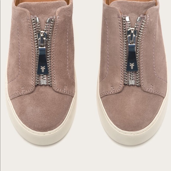 Frye Lena Zip Sneaker Mules Suede Pink Sz 7.5 NEW - Picture 4 of 5
